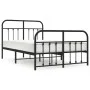 Bed frame with headboard and footboard black metal 120x190 cm by vidaXL, Beds and slatted bases - Ref: Foro24-352593, Price: ...