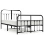 Estructura de cama con cabecero y pie metal negro 120x190 cm de vidaXL, Camas y somieres - Ref: Foro24-352593, Precio: 121,19 €