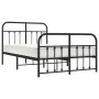Bed frame with headboard and footboard black metal 120x190 cm by vidaXL, Beds and slatted bases - Ref: Foro24-352593, Price: ...