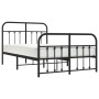 Estructura de cama con cabecero y pie metal negro 120x190 cm de vidaXL, Camas y somieres - Ref: Foro24-352593, Precio: 121,19 €