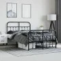 Bed frame with headboard and footboard black metal 120x190 cm by vidaXL, Beds and slatted bases - Ref: Foro24-352593, Price: ...