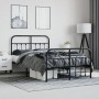 Estructura de cama con cabecero y pie metal negro 120x190 cm de vidaXL, Camas y somieres - Ref: Foro24-352593, Precio: 121,19 €