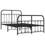 Bed frame with headboard and footboard black metal 120x190 cm by vidaXL, Beds and slatted bases - Ref: Foro24-352593, Price: ...