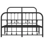 Bed frame with headboard and footboard black metal 120x190 cm by vidaXL, Beds and slatted bases - Ref: Foro24-352593, Price: ...