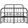 Estructura de cama con cabecero y pie metal negro 120x190 cm de vidaXL, Camas y somieres - Ref: Foro24-352593, Precio: 121,19 €