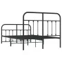 Estructura de cama con cabecero y pie metal negro 120x190 cm de vidaXL, Camas y somieres - Ref: Foro24-352593, Precio: 119,38...