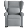 Sillón de masaje eléctrico reclinable elevable tela gris claro