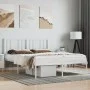 Bettgestell aus Metall mit weißem Kopfteil 150x200 cm von vidaXL, Betten und Lattenroste - Ref: Foro24-352531, Preis: 101,22 ...