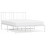 Bettgestell aus Metall mit weißem Kopfteil 150x200 cm von vidaXL, Betten und Lattenroste - Ref: Foro24-352531, Preis: 102,31 ...