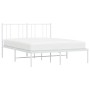 Bettgestell aus Metall mit weißem Kopfteil 150x200 cm von vidaXL, Betten und Lattenroste - Ref: Foro24-352531, Preis: 102,31 ...