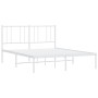 Bettgestell aus Metall mit weißem Kopfteil 150x200 cm von vidaXL, Betten und Lattenroste - Ref: Foro24-352531, Preis: 102,31 ...