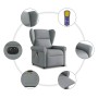 Sillón de masaje eléctrico reclinable elevable tela gris claro