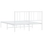 Bettgestell aus Metall mit weißem Kopfteil 150x200 cm von vidaXL, Betten und Lattenroste - Ref: Foro24-352531, Preis: 102,31 ...