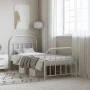 Estructura cama metal con cabecero y pie cama blanca 90x190 cm de vidaXL, Camas y somieres - Ref: Foro24-353694, Precio: 83,2...