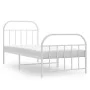 Metal bed frame with headboard and footboard white 90x190 cm by vidaXL, Beds and slatted bases - Ref: Foro24-353694, Price: 8...