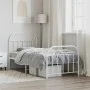 Metal bed frame with headboard and footboard white 90x190 cm by vidaXL, Beds and slatted bases - Ref: Foro24-353694, Price: 8...