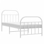 Metal bed frame with headboard and footboard white 90x190 cm by vidaXL, Beds and slatted bases - Ref: Foro24-353694, Price: 8...