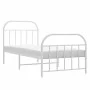 Metal bed frame with headboard and footboard white 90x190 cm by vidaXL, Beds and slatted bases - Ref: Foro24-353694, Price: 8...