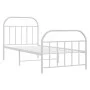 Metal bed frame with headboard and footboard white 90x190 cm by vidaXL, Beds and slatted bases - Ref: Foro24-353694, Price: 8...