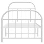 Metal bed frame with headboard and footboard white 90x190 cm by vidaXL, Beds and slatted bases - Ref: Foro24-353694, Price: 8...