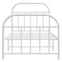 Metal bed frame with headboard and footboard white 90x190 cm by vidaXL, Beds and slatted bases - Ref: Foro24-353694, Price: 8...
