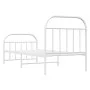 Metal bed frame with headboard and footboard white 90x190 cm by vidaXL, Beds and slatted bases - Ref: Foro24-353694, Price: 8...