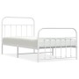 White metal bed frame with headboard and footboard 100x190 cm by vidaXL, Beds and slatted bases - Ref: Foro24-352639, Price: ...