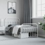 White metal bed frame with headboard and footboard 100x190 cm by vidaXL, Beds and slatted bases - Ref: Foro24-352639, Price: ...