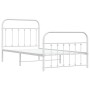 White metal bed frame with headboard and footboard 100x190 cm by vidaXL, Beds and slatted bases - Ref: Foro24-352639, Price: ...