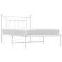 Metallbettgestell mit weißem Kopfteil 107x203 cm von vidaXL, Betten und Lattenroste - Ref: Foro24-353582, Preis: 85,49 €, Rab...