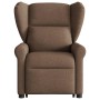 Sillón de masaje eléctrico reclinable elevable tela marrón