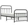 Bed frame with headboard and black metal footboard 90x200 cm by vidaXL, Beds and slatted bases - Ref: Foro24-352589, Price: 9...