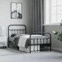 Estructura de cama con cabecero y estribo metal negro 90x200 cm de vidaXL, Camas y somieres - Ref: Foro24-352589, Precio: 97,...