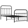 Bed frame with headboard and black metal footboard 90x200 cm by vidaXL, Beds and slatted bases - Ref: Foro24-352589, Price: 9...