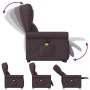 Sillón masaje eléctrico reclinable elevable tela marrón oscuro