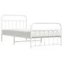 Metal bed frame with headboard and footboard white 107x203 cm by vidaXL, Beds and slatted bases - Ref: Foro24-352641, Price: ...