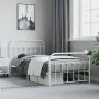 Metal bed frame with headboard and footboard white 107x203 cm by vidaXL, Beds and slatted bases - Ref: Foro24-352641, Price: ...