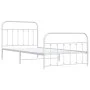 Metal bed frame with headboard and footboard white 107x203 cm by vidaXL, Beds and slatted bases - Ref: Foro24-352641, Price: ...