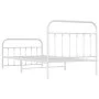 Metal bed frame with headboard and footboard white 107x203 cm by vidaXL, Beds and slatted bases - Ref: Foro24-352641, Price: ...