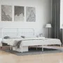 Bettgestell aus weißem Metall mit Kopfteil 200x200 cm von vidaXL, Betten und Lattenroste - Ref: Foro24-352634, Preis: 129,29 ...