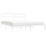 Estructura de cama con cabecero metal blanca 200x200 cm