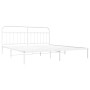 Estructura de cama con cabecero metal blanca 200x200 cm de vidaXL, Camas y somieres - Ref: Foro24-352634, Precio: 131,30 €, D...
