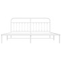 Bettgestell aus weißem Metall mit Kopfteil 200x200 cm von vidaXL, Betten und Lattenroste - Ref: Foro24-352634, Preis: 131,39 ...