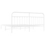 Estructura de cama con cabecero metal blanca 200x200 cm de vidaXL, Camas y somieres - Ref: Foro24-352634, Precio: 131,30 €, D...