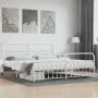 Estructura cama metal con cabecero y estribo blanco 200x200 cm de vidaXL, Camas y somieres - Ref: Foro24-352652, Precio: 148,...