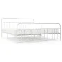 Metal bed frame with headboard and white footboard 200x200 cm by vidaXL, Beds and slatted bases - Ref: Foro24-352652, Price: ...
