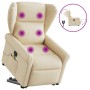 Sillón de masaje eléctrico reclinable elevable tela crema