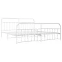 Metal bed frame with headboard and white footboard 200x200 cm by vidaXL, Beds and slatted bases - Ref: Foro24-352652, Price: ...