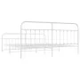 Metal bed frame with headboard and white footboard 200x200 cm by vidaXL, Beds and slatted bases - Ref: Foro24-352652, Price: ...