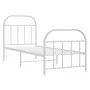 Metal bed frame with headboard and footboard white 75x190 cm by vidaXL, Beds and slatted bases - Ref: Foro24-353692, Price: 6...